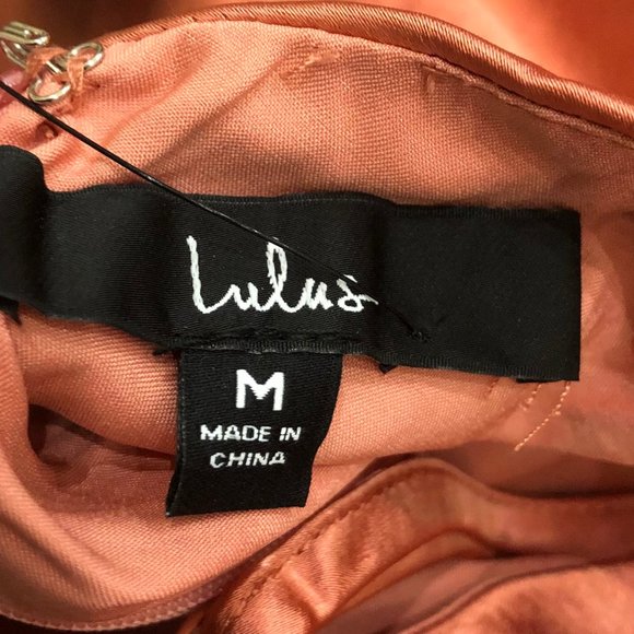 Lulus Coral Pink Size Medium Long Length Dress New with Tags - Picture 5 of 5